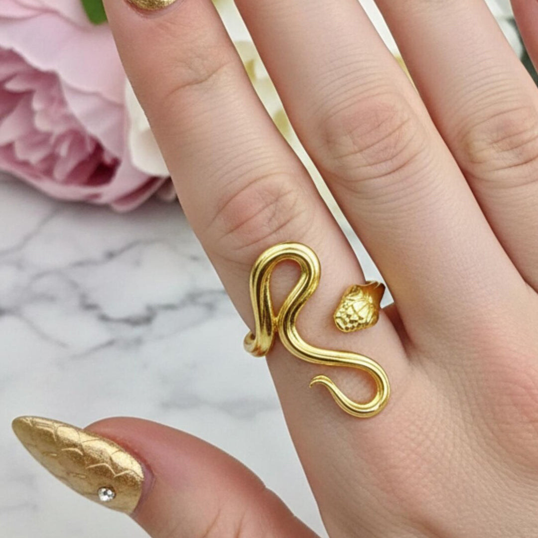 Golden Serpent Wrap Ring