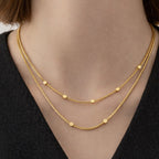 Golden Geometry Dual-Strand Necklace