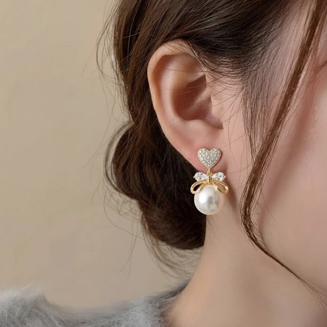 Bow Pearl Studs