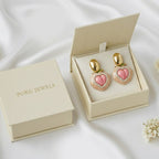 Blush Pink Heart Drop Earrings