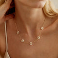 Gold-Plated Floral Pearl  Necklace