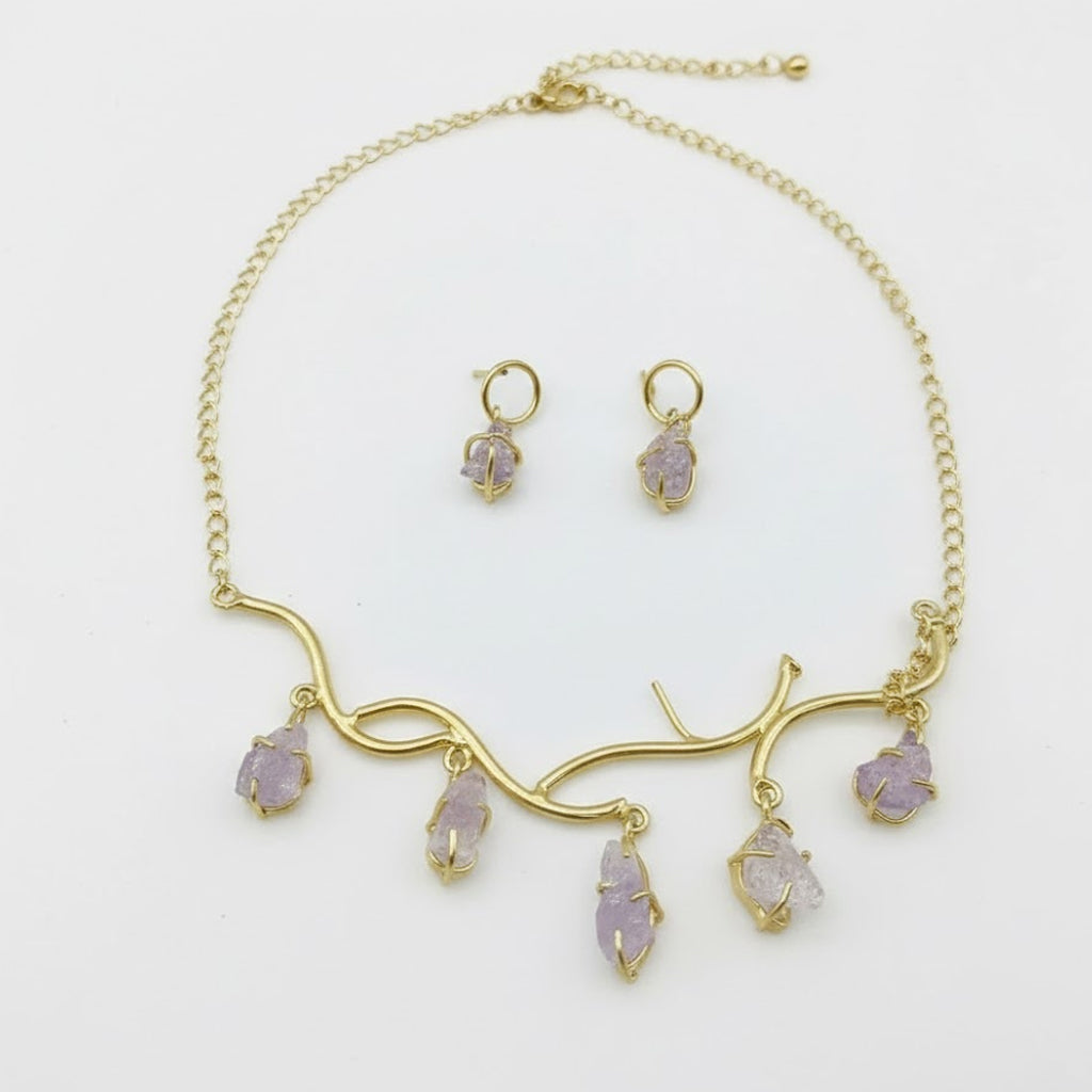 Lilac Aura Natural Gemstone Jewellery Set