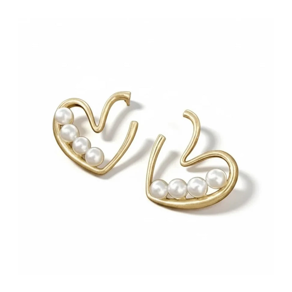 Pearl Heart Earrings