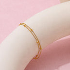 Gold Double Chain Beaded Bracelet