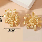 Gold Flower Stud Earrings