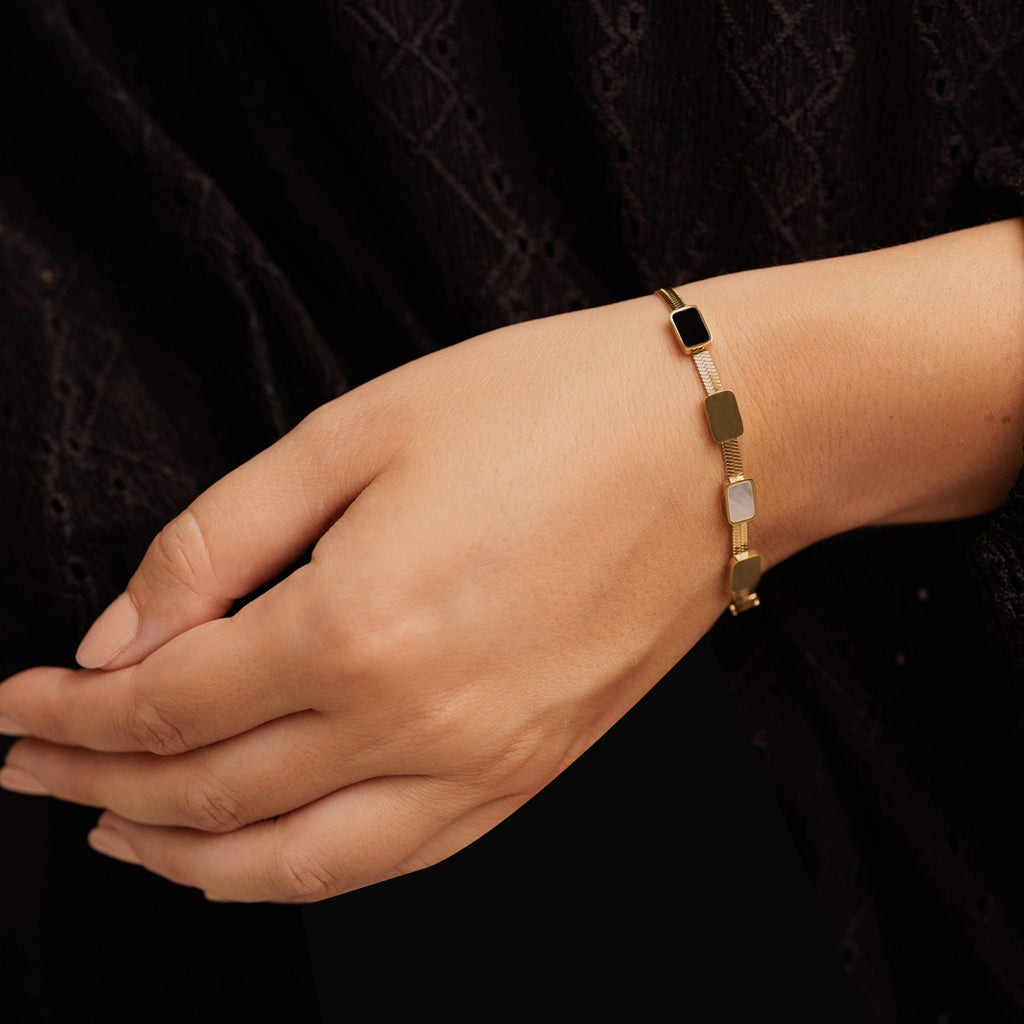 Gold Geometric Charm Bracelet
