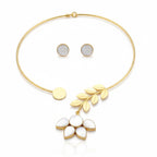 SoulBloom White Petal Gold Choker Set
