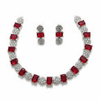 Crimson Royale American Diamond Necklace Set
