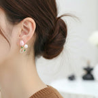 Pink Tulip Pearl Studs