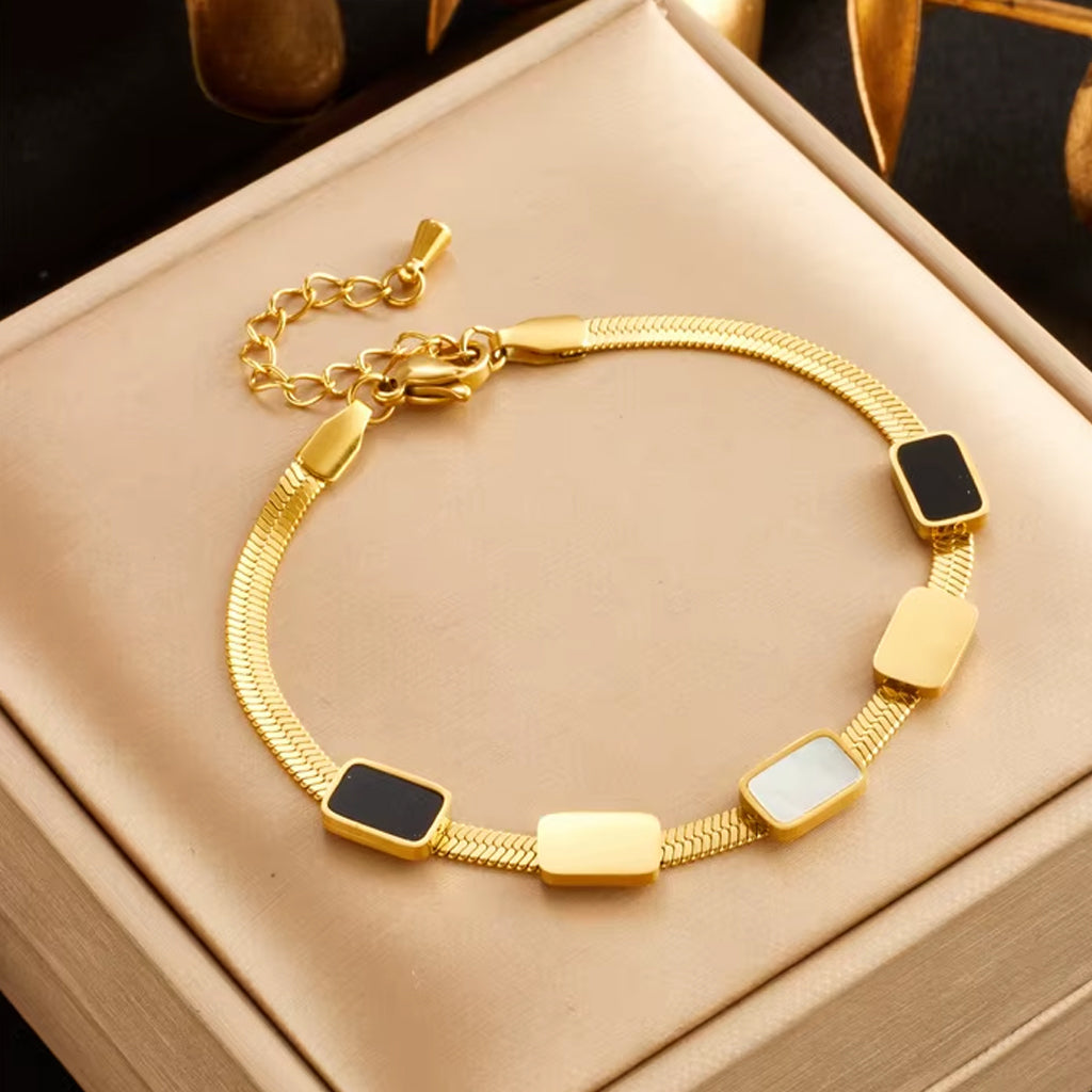 Gold Geometric Charm Bracelet
