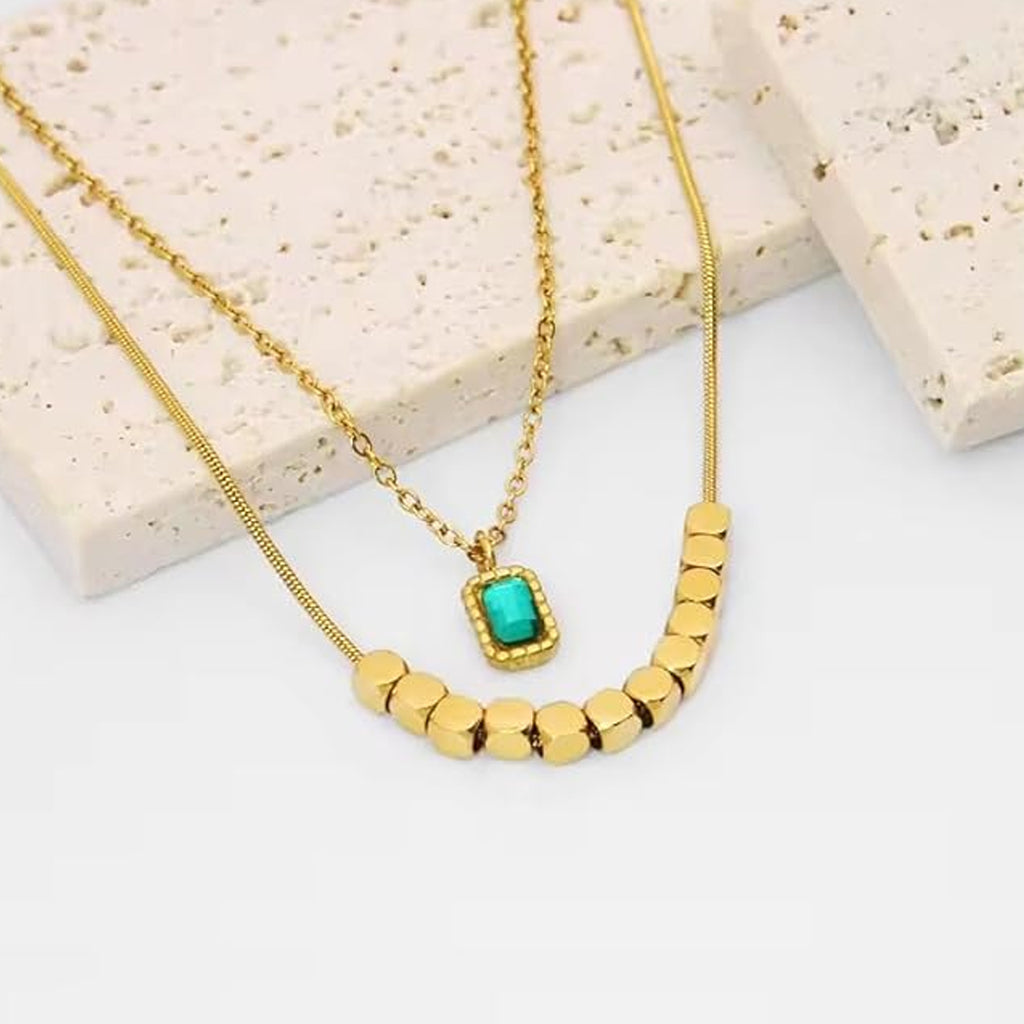 Emerald Vine Layered Necklace