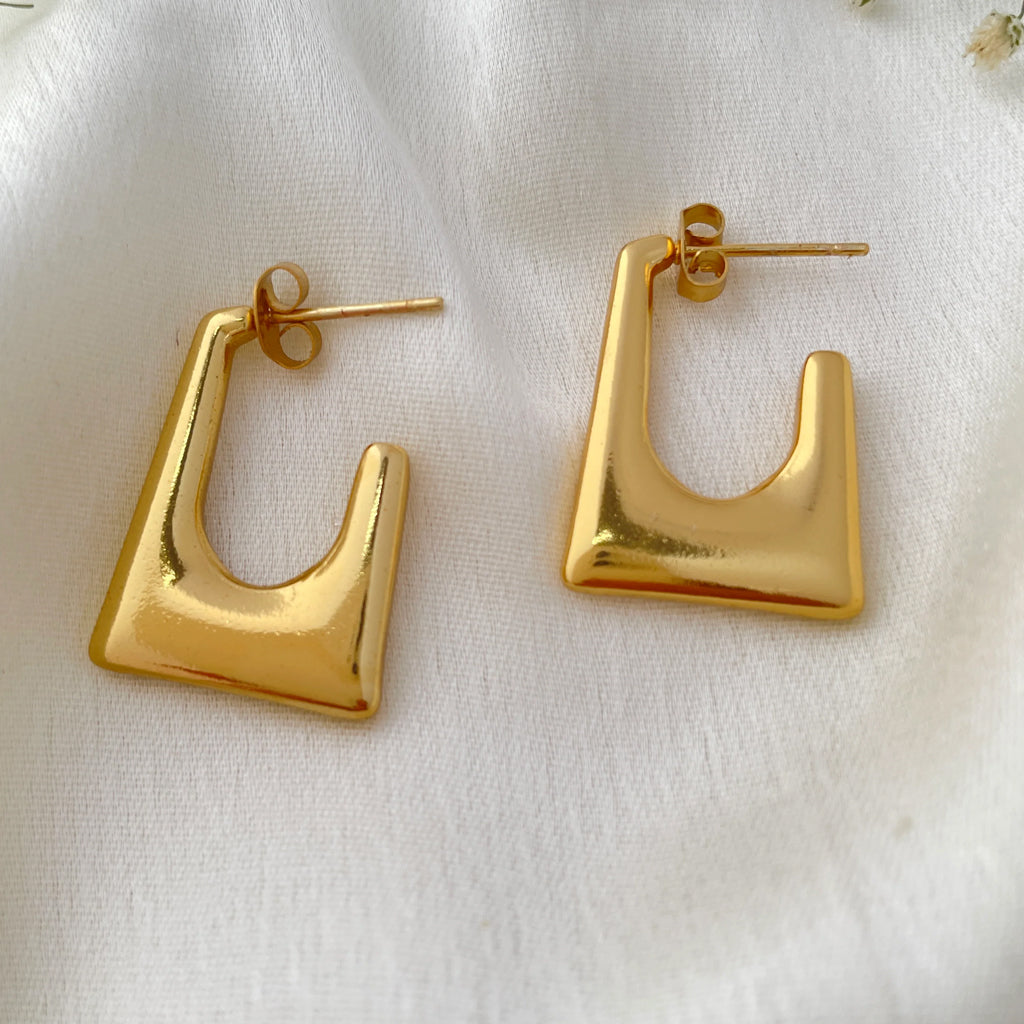 Golden Power Curve Earrings