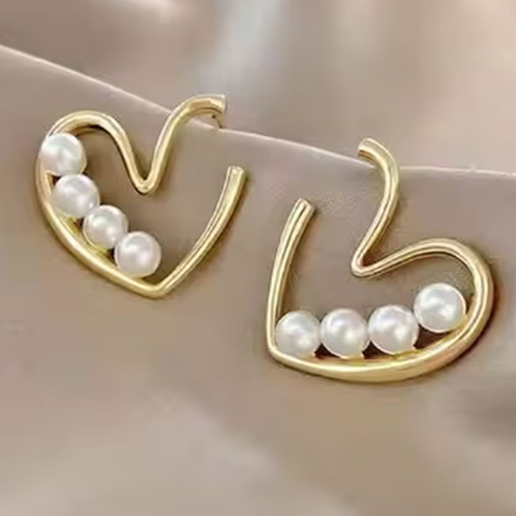 Pearl Heart Earrings