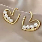 Pearl Heart Earrings