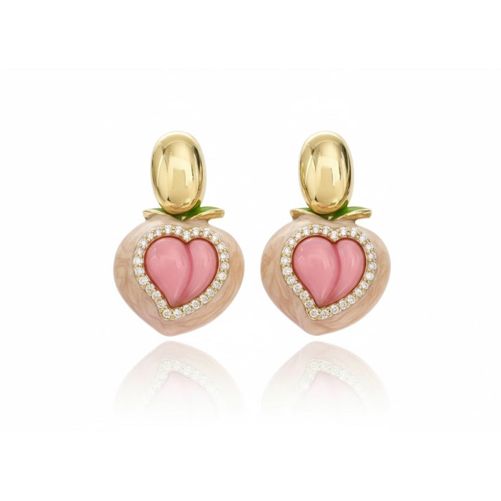 Blush Pink Heart Drop Earrings