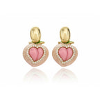 Blush Pink Heart Drop Earrings