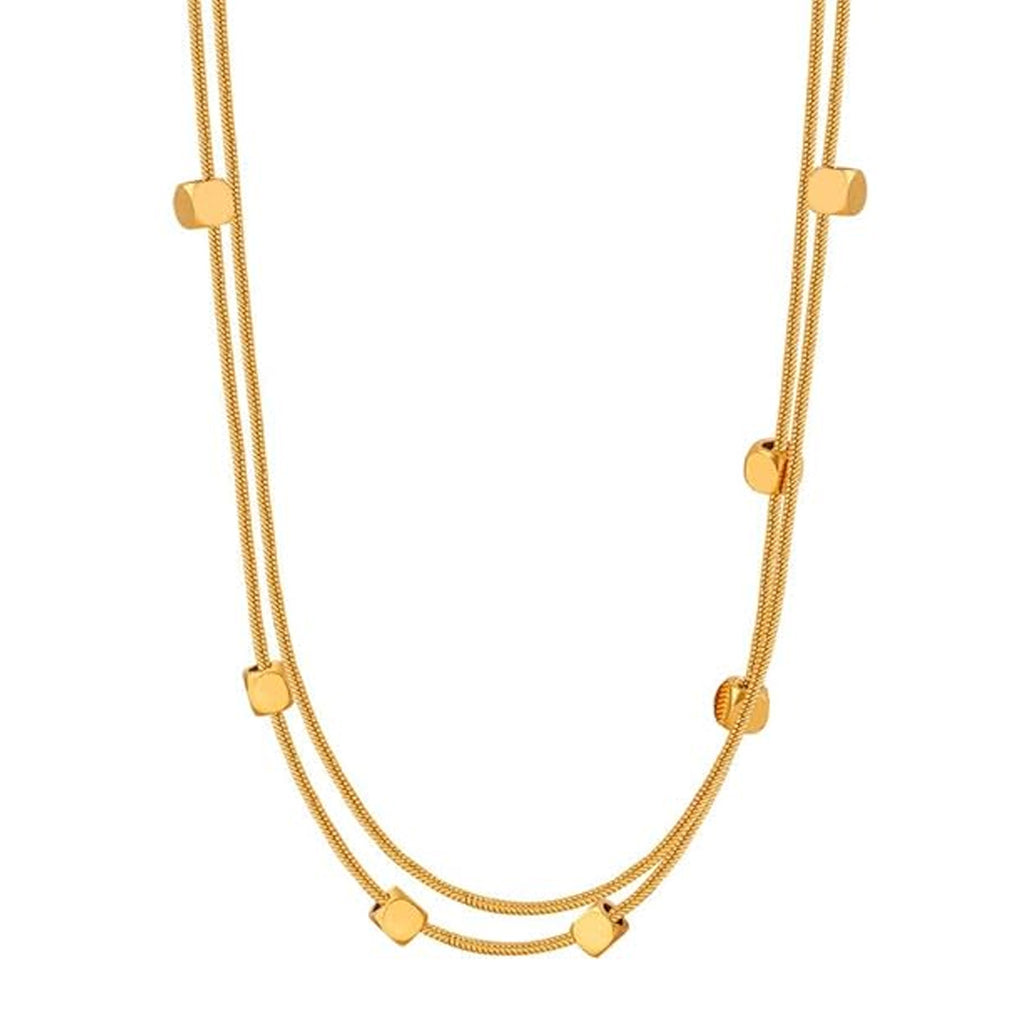 Golden Geometry Dual-Strand Necklace