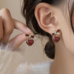 Ruby Bow Heart Drops