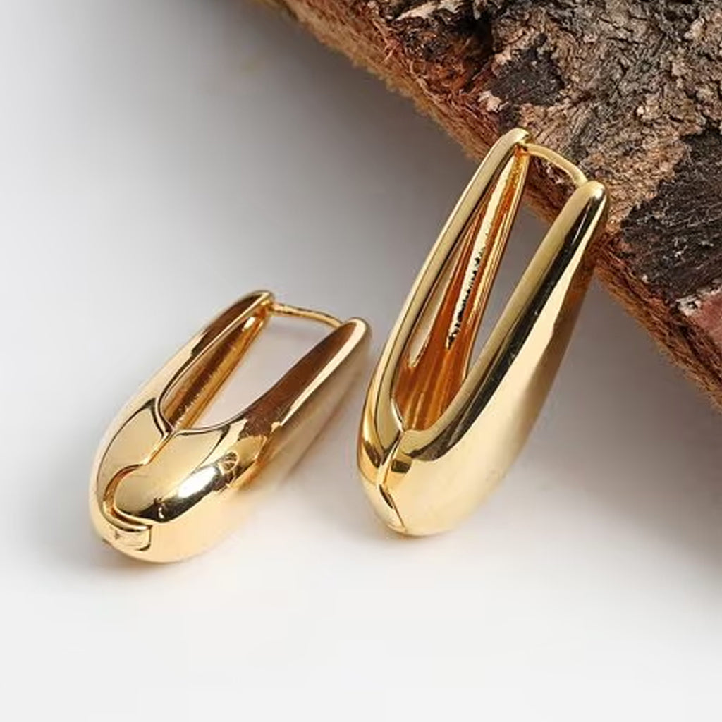 Gold Sculpted Hoop Earrings