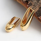 Gold Sculpted Hoop Earrings