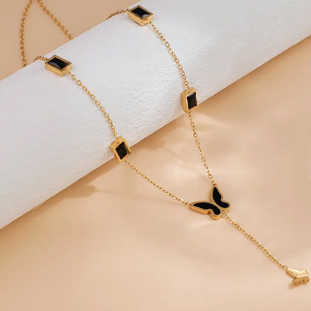 Midnight Butterfly  Y-Necklace