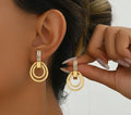 Gold Plated Geometric Drop Earrings