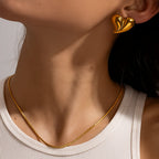 Gold Heart Studs
