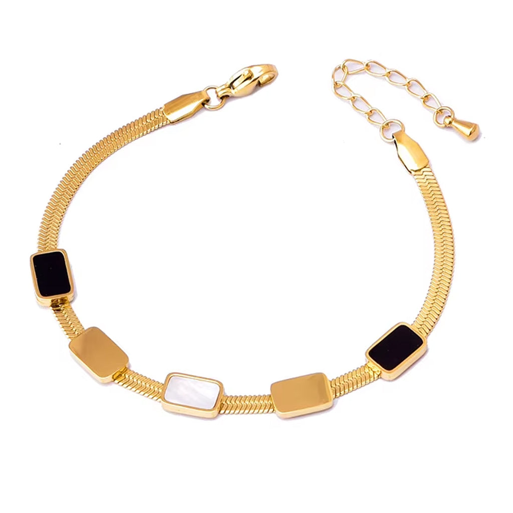 Gold Geometric Charm Bracelet