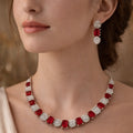 Crimson Royale American Diamond Necklace Set