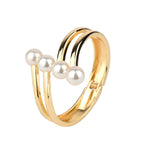 Pearl Gold Open Cuff Bracelet