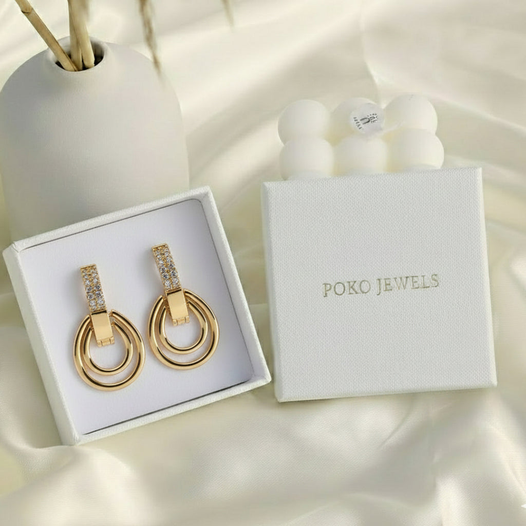 Modern Halo Earrings