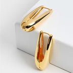 Gold Sculpted Hoop Earrings