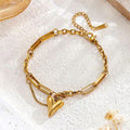 Gold Heart Charm Bracelet