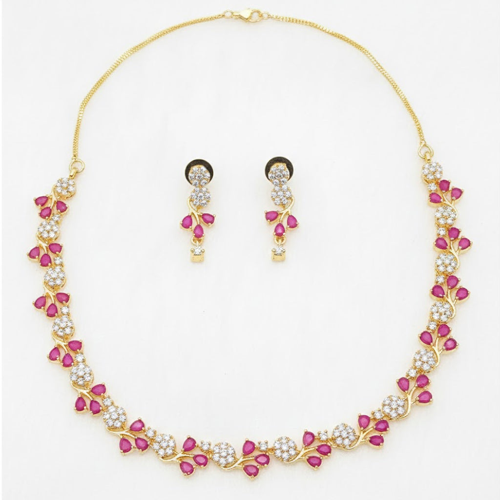 Rosé Royale American Diamond Jewellery Set