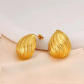 Gold Textured Dome Stud  Earrings