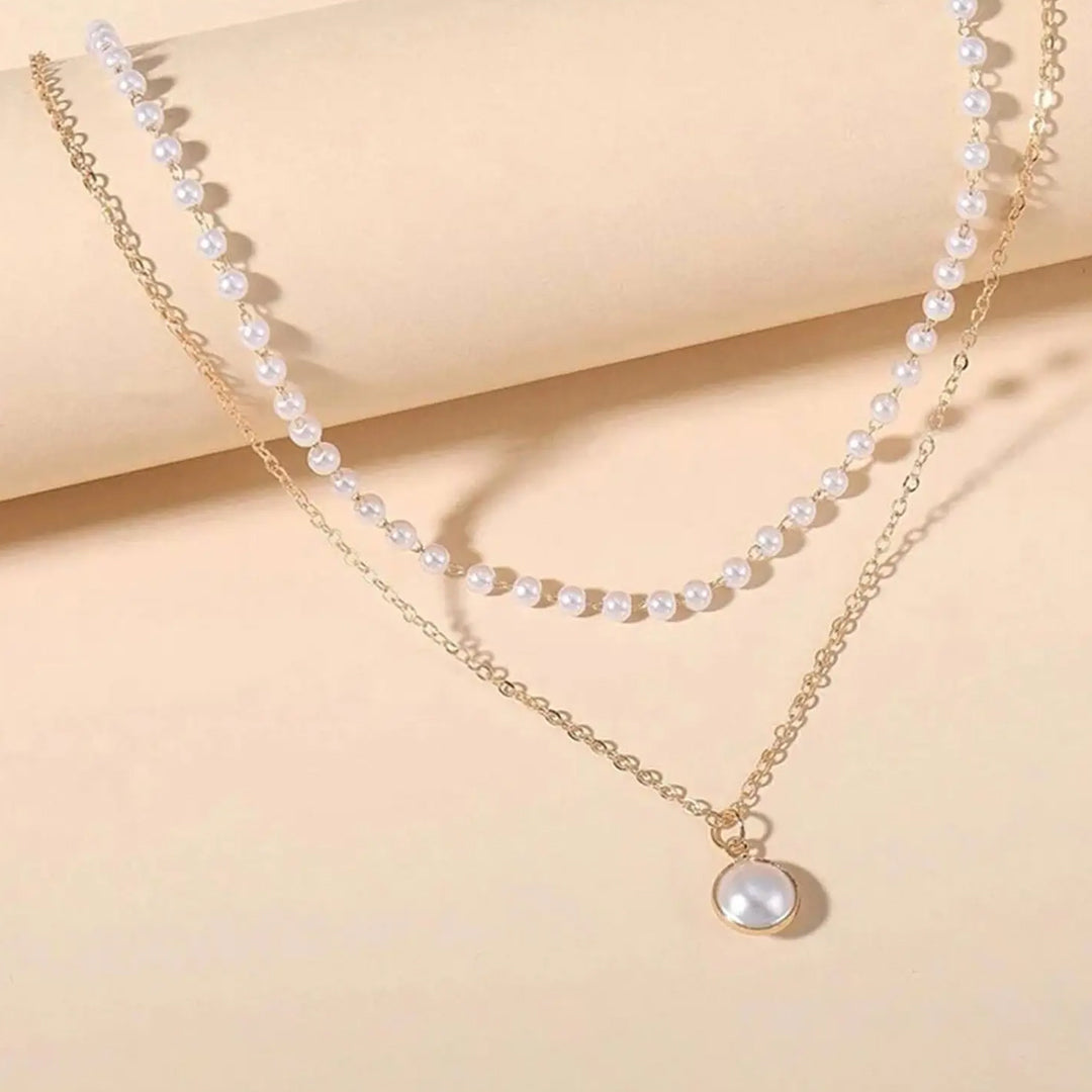Pearl Double Chain Necklace