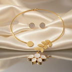 SoulBloom White Petal Gold Choker Set