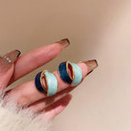 Blue Crescent Earrings