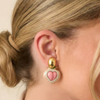Blush Pink Heart Drop Earrings