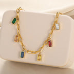 Colorful Gemstone  Charm Necklace