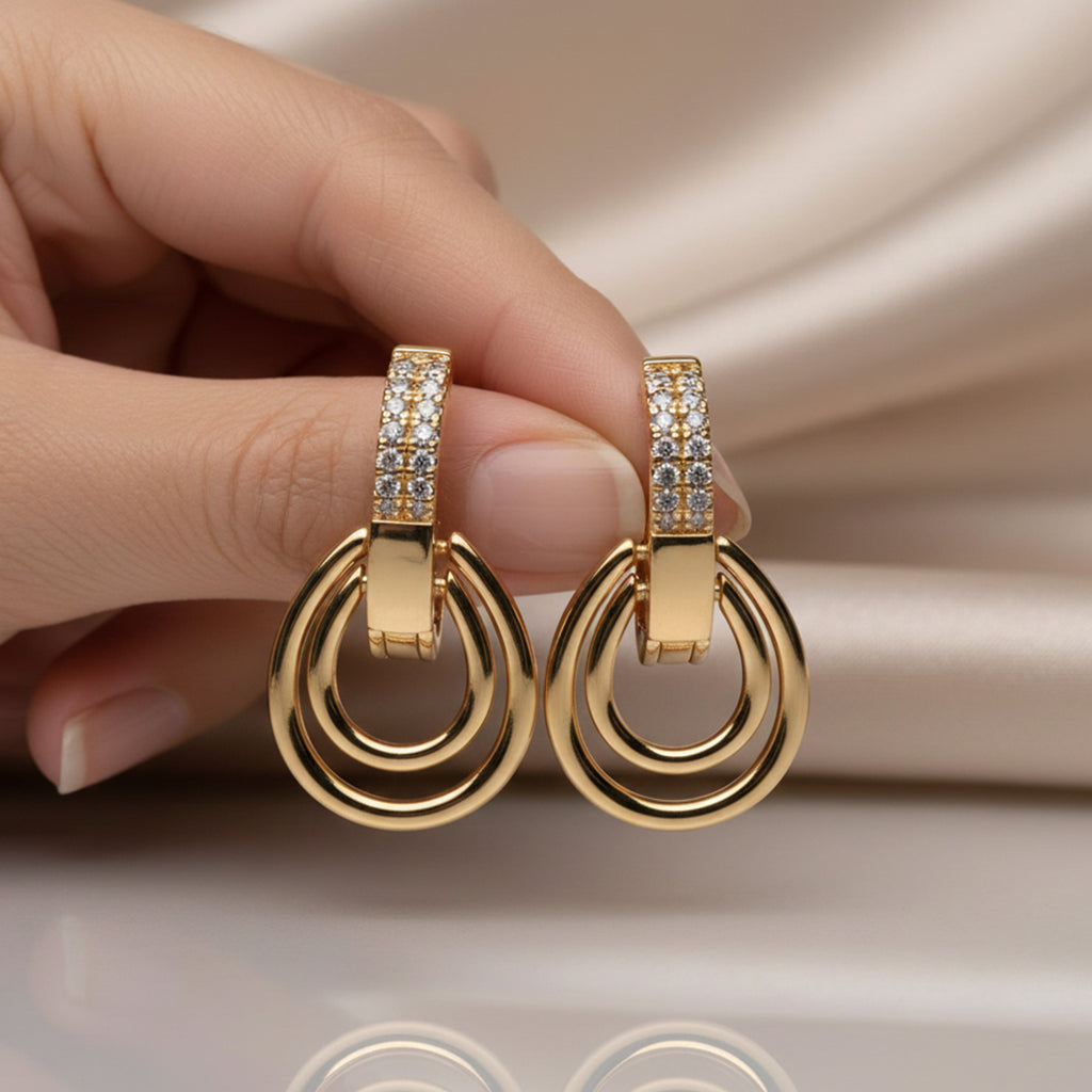 Modern Halo Earrings