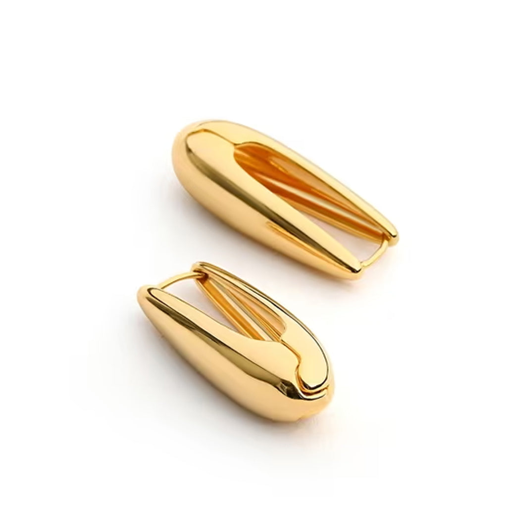 Gold Sculpted Hoop Earrings