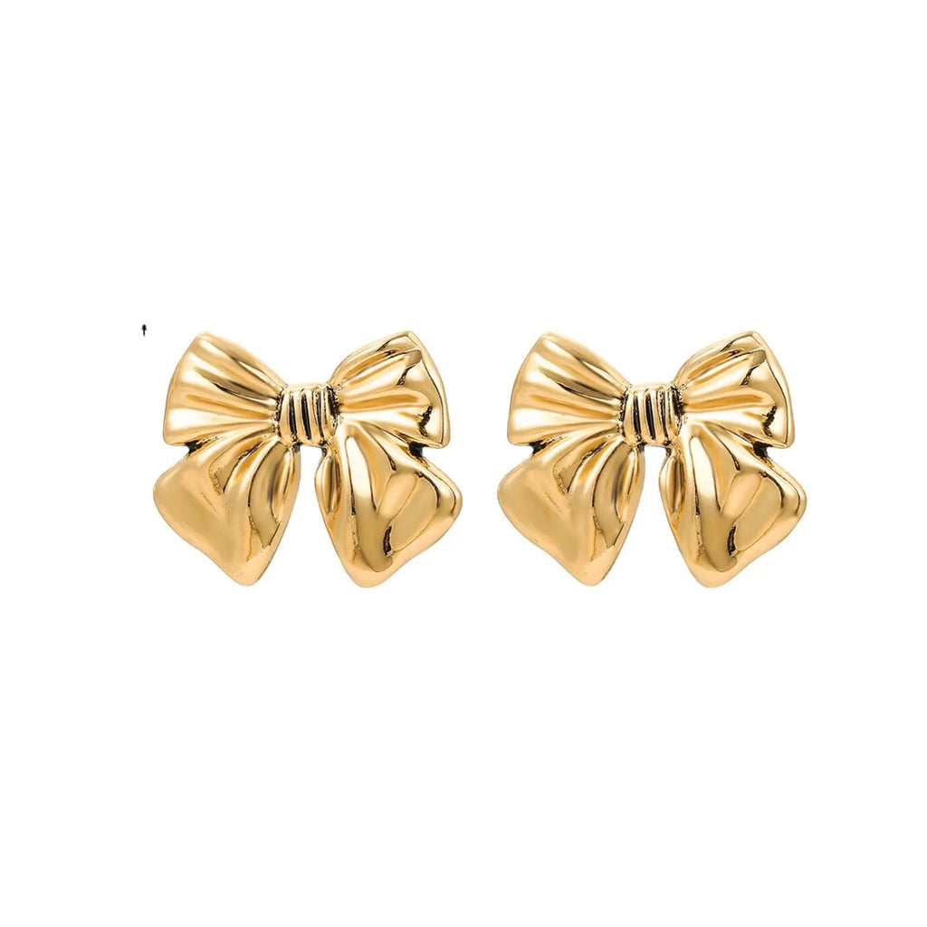 Gold Bow Studs