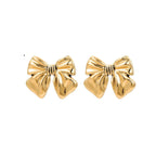 Gold Bow Studs