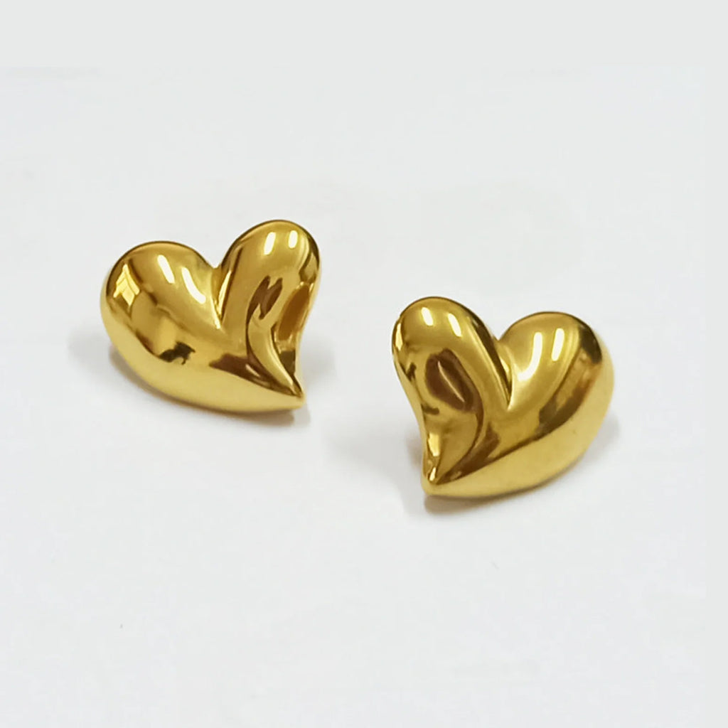 Gold Heart Studs