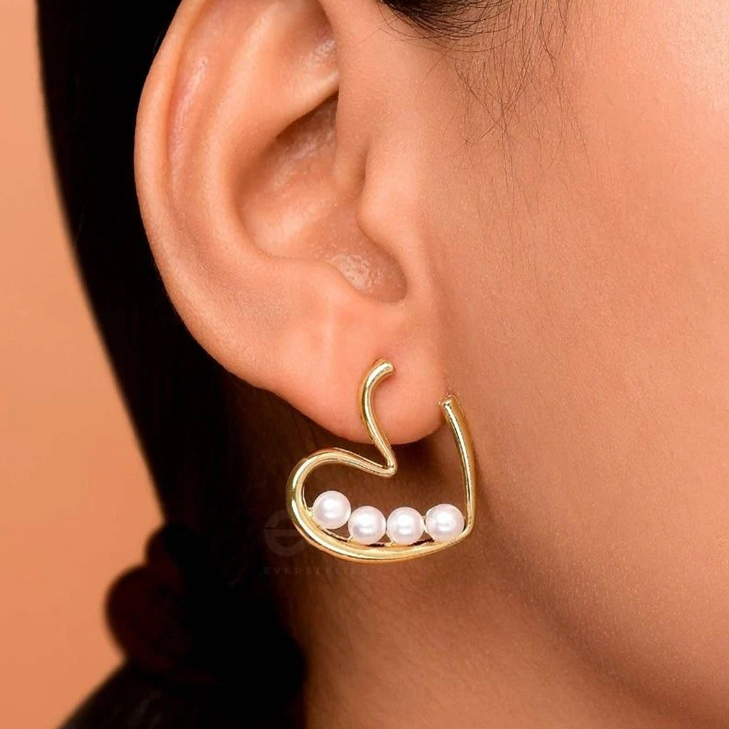 Pearl Heart Earrings