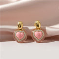 Blush Pink Heart Drop Earrings