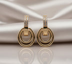 Gold Plated Geometric Drop Earrings