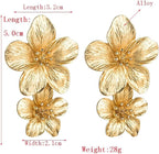 Stainless Gold Floral Drop Earrings