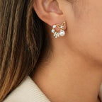 Floral Butterfly Stud Earrings